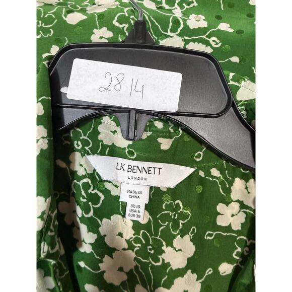 L.K. Bennett Sophie Wildflower midi Dress green floral Size 6 - Picture 3 of 7